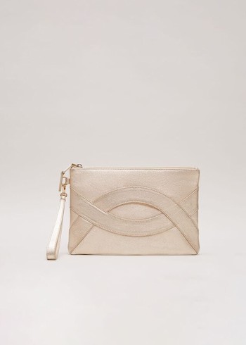 Phase Eight Leather Crossover Detail Bags Gold Canada | IWUZED-950